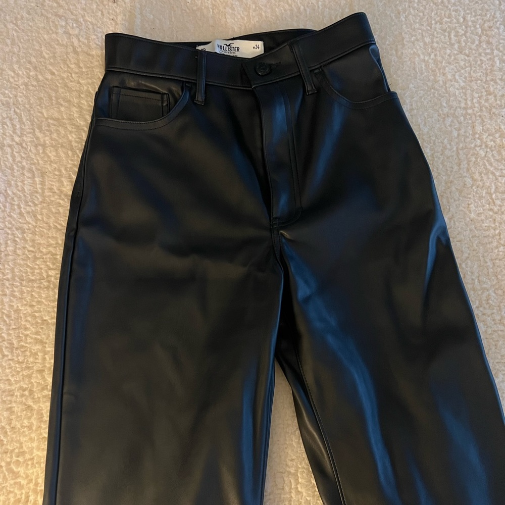 Hollister faux leather high rise pants